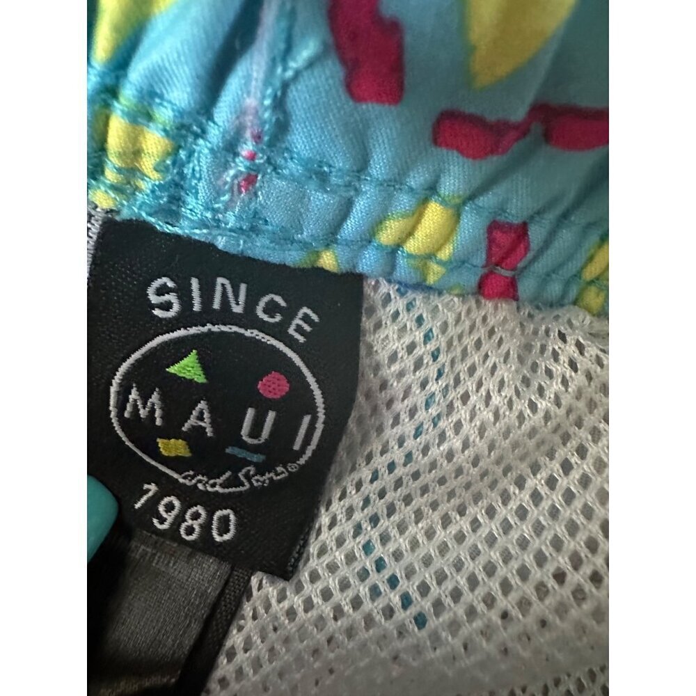 Maui and Sons Men's Medium Swim Board Shorts Drawstring Elastic Waist Mesh Lined - Picture 4 of 8